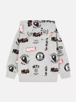 Dzieci Primark Bluzy<Bluza z kapturem z motywem Marvela i NBA Brooklyn Nets