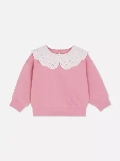 Dzieci Primark Bluzy<Bluza z okrągłym dekoltem i haftowanym kołnierzykiem