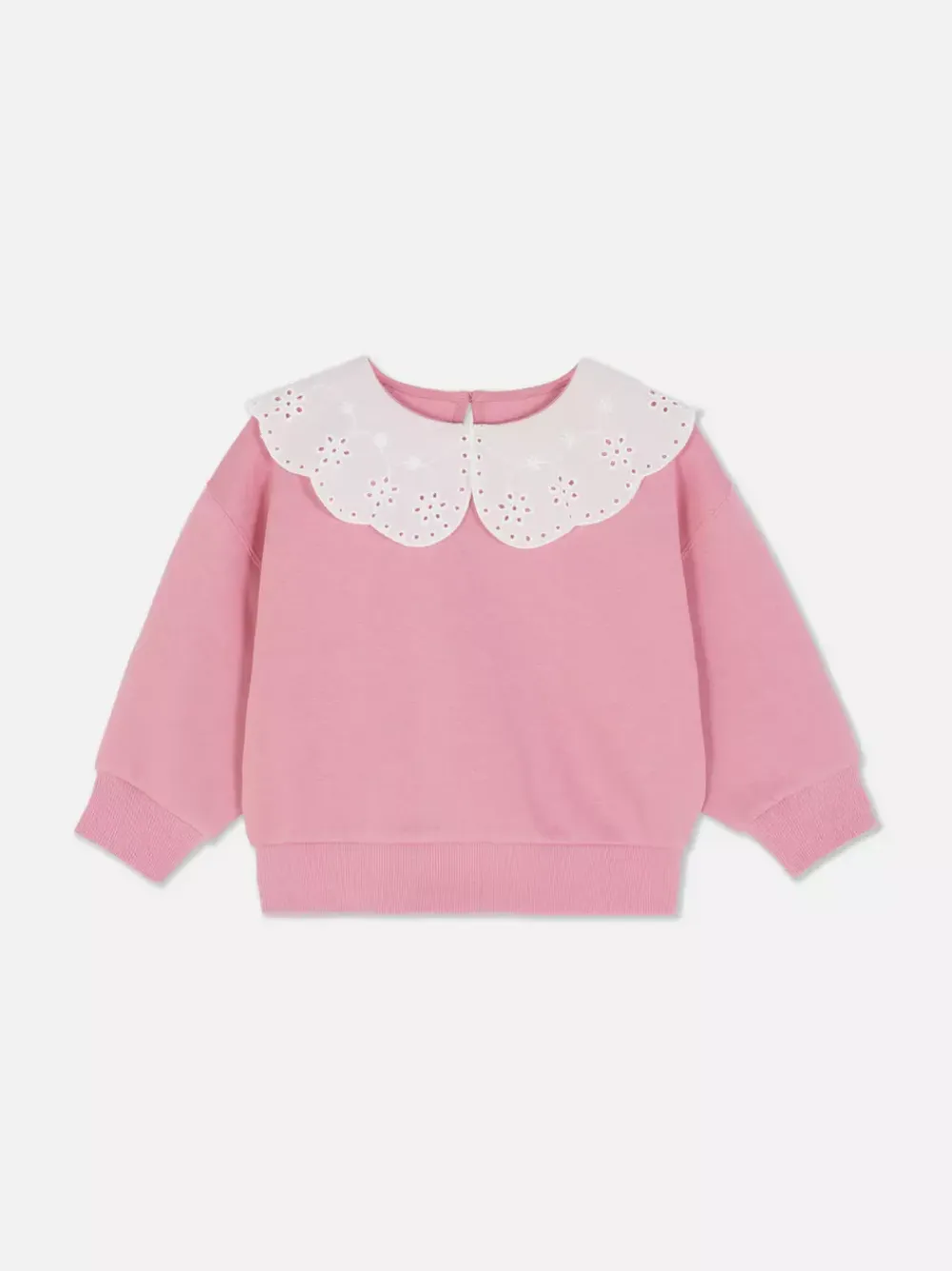 Dzieci Primark Bluzy<Bluza z okrągłym dekoltem i haftowanym kołnierzykiem