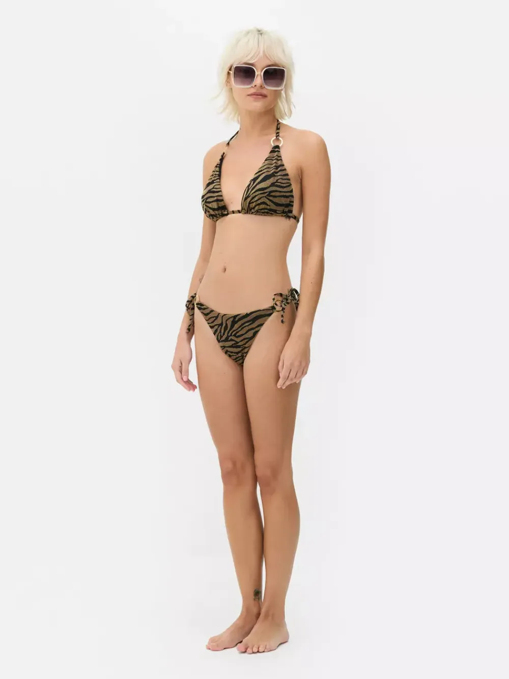Primark Stroje Kąpielowe I Plażowe<Błyszcząca trójkątna góra od bikini w zeberkę