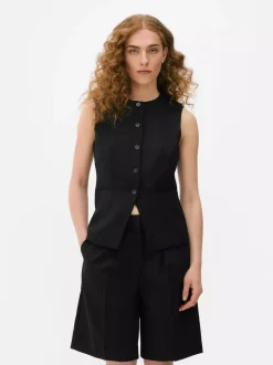 Primark Topy I T-Shirty<Czarna kamizelka o wydłużonym kroju
