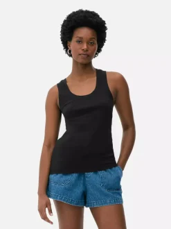 Primark Topy I T-Shirty<Dżersejowa koszulka prążkowana bez rękawów