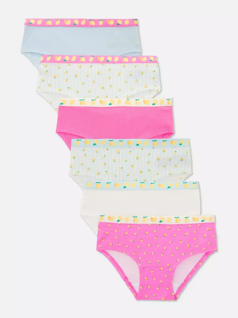 Dzieci Primark Bielizna<Figi biodrówki z nadrukiem w cytryny, 6 par