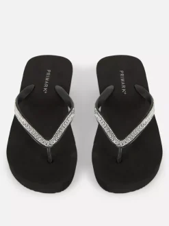 Primark Klapki I Japonki<Japonki z diamencikami na koturnie
