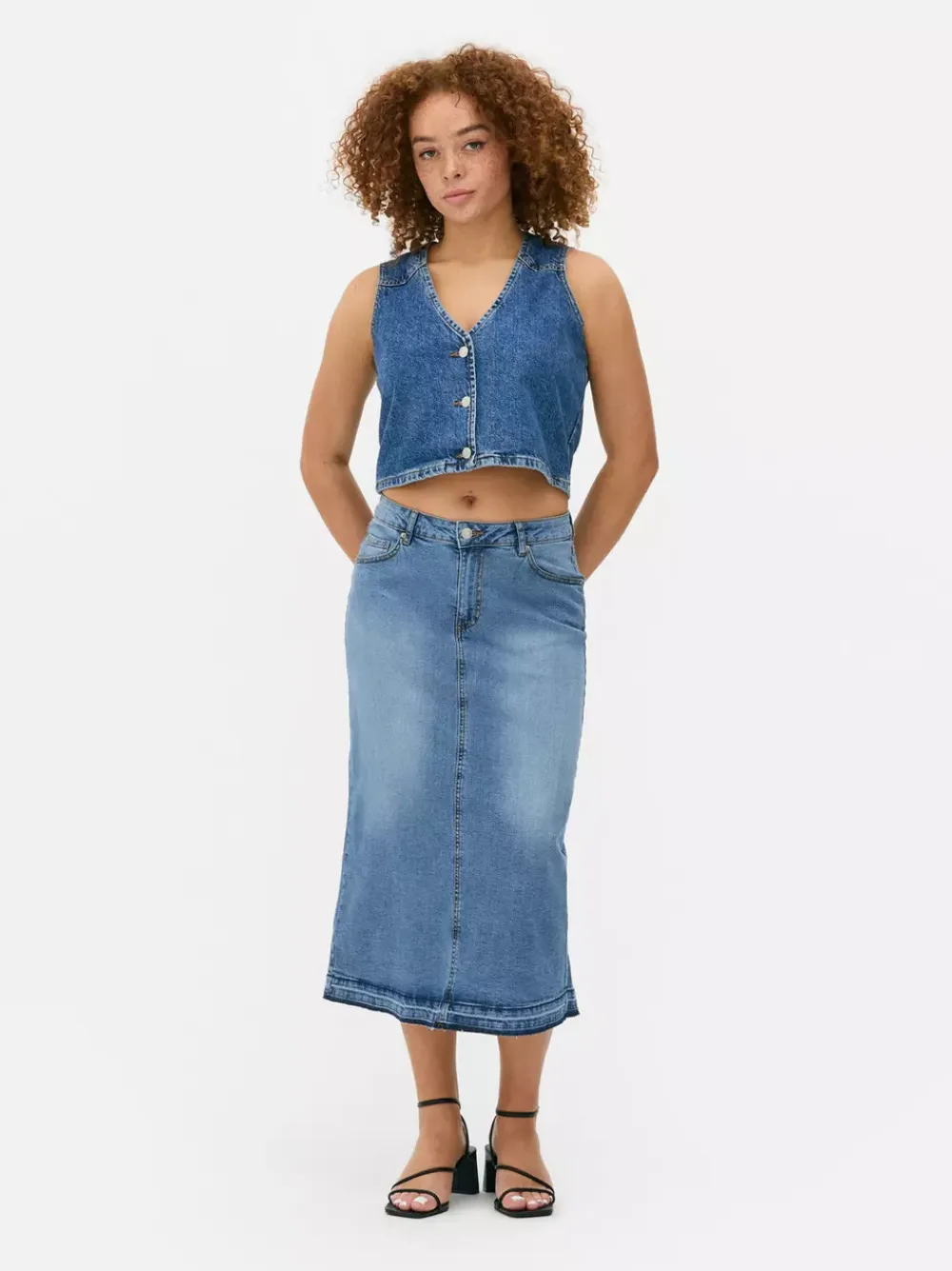 Primark Spódnice<Jeansowa spódnica midi