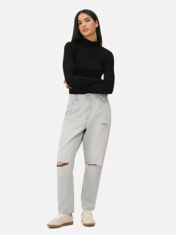 Primark Jeansy<Jeansy typu mom z rozdarciami