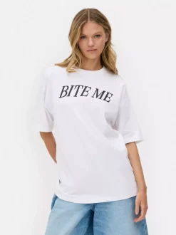 Primark Topy I T-Shirty<Koszulka oversize z napisem