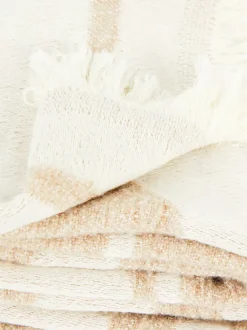 Primark Koce I Narzuty<Narzuta z frędzlami z abstrakcyjnym wzorem w liście