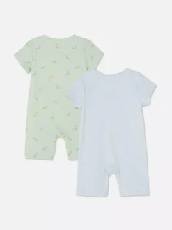 Primark Body I Koszulki Bez Rękawów|Body I Koszulki Bez Rękawów<Pajacyki z suwakiem i napisem Watch Me Grow, 2 szt.