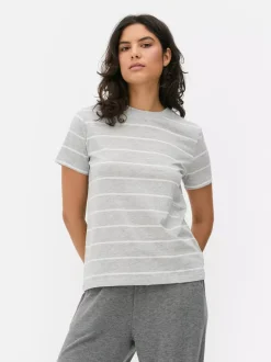 Primark Topy I T-Shirty<Pasiasty T-shirt na krótki rękaw z okrągłym dekoltem