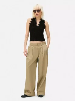 Primark Topy I T-Shirty<Prążkowana koszulka polo bez rękawów