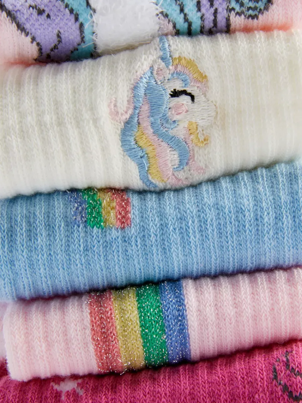 Dzieci Primark Skarpety I Rajstopy<Prążkowane stopki z motywem jednorożca, 5 par