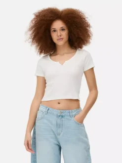 Primark Topy I T-Shirty<Prążkowany T-shirt typu henley