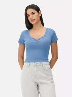 Primark Topy I T-Shirty<Prążkowany T-shirt typu henley