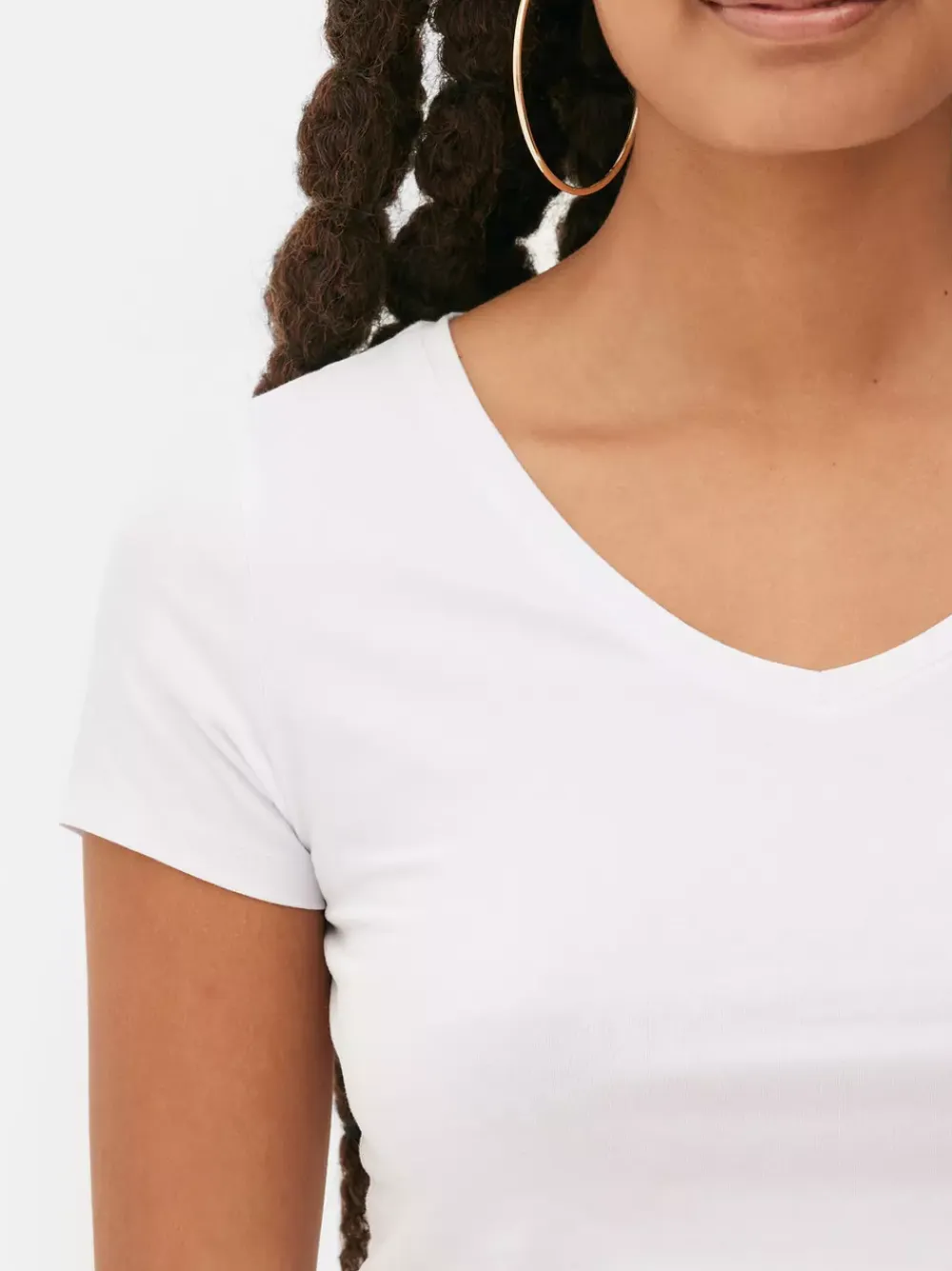 Primark Topy I T-Shirty<Rozciągliwy T-shirt z dekoltem w serek