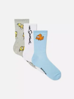 Primark Skarpety<Skarpety za kostkę z motywem Simpsonów, 3 pary