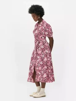 Primark Sukienki<Sukienka koszulowa midi w kwiaty