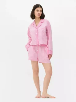 Primark Góry Od Piżamy<Tkana koszula od piżamy w paski z długim rękawem