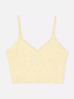 Primark Góry Od Piżamy<Top na ramiączkach z koronkowym obszyciem