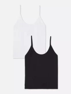 Primark Bielizna Modelująca<Topy na ramiączkach z głębokim dekoltem, 2 szt.