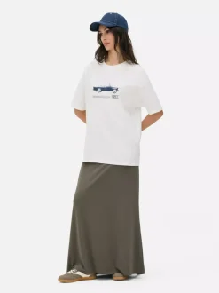Primark Topy I T-Shirty<T-shirt oversize w stylu boyfriend z motywem auta