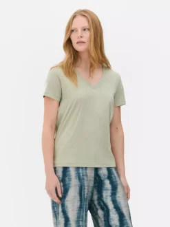 Primark Topy I T-Shirty<T-shirt z krótkim rękawem i dekoltem w serek