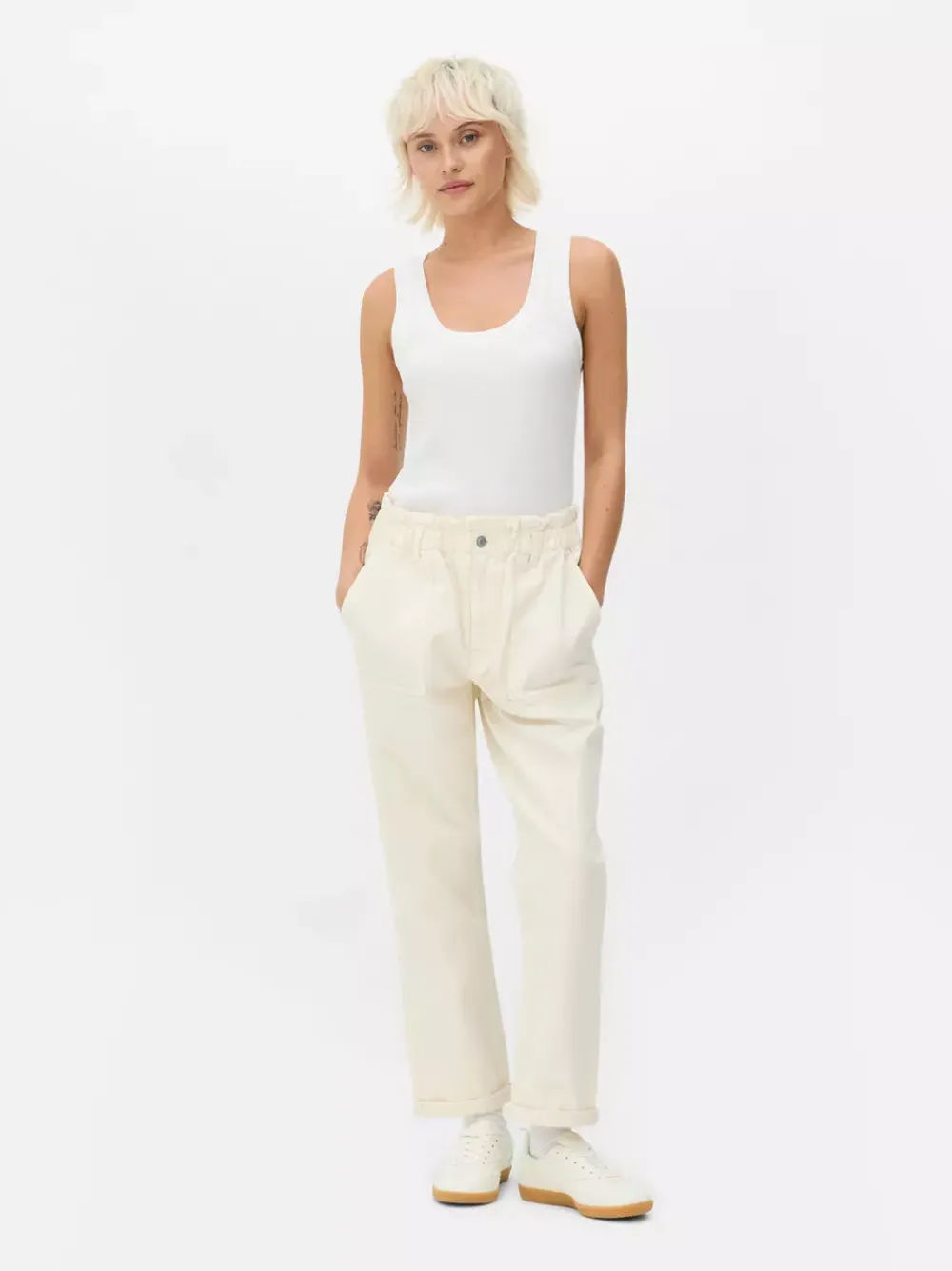 Primark Jeansy<Bawełniane spodnie typu paper bag