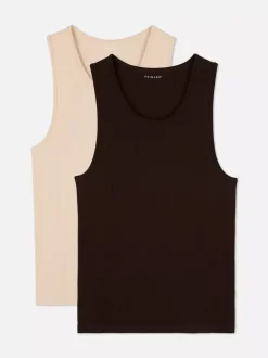 Primark Bielizna|Topy I T-Shirty<Bezszwowe prążkowane podkoszulki, 2 szt.