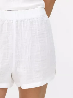 Primark Spodnie Od Piżamy<Białe tkane szorty piżamowe
