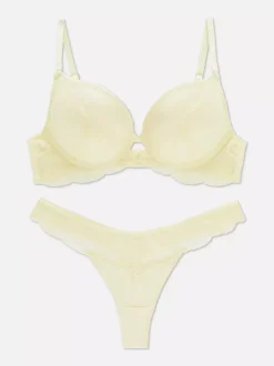 Damskie Primark Komplety Bielizny Damskiej<Biustonosz maximise i figi z satyny z koronką