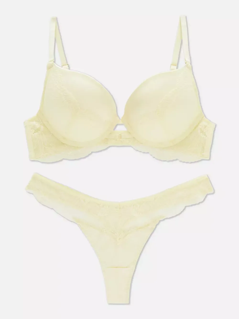 Damskie Primark Komplety Bielizny Damskiej<Biustonosz maximise i figi z satyny z koronką