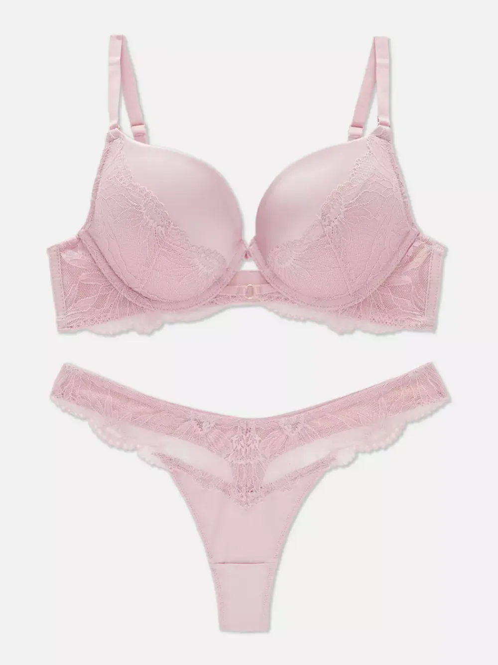Damskie Primark Komplety Bielizny Damskiej<Biustonosz maximise i figi z satyny z koronką