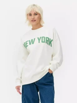 Primark Odzież Domowa I Na Siłownię|Bluzy<Bluza oversize z nadrukiem