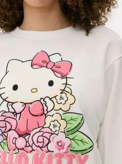 Primark Odzież Domowa I Na Siłownię|Bluzy<Bluza w kwiaty z napisem Hello Kitty