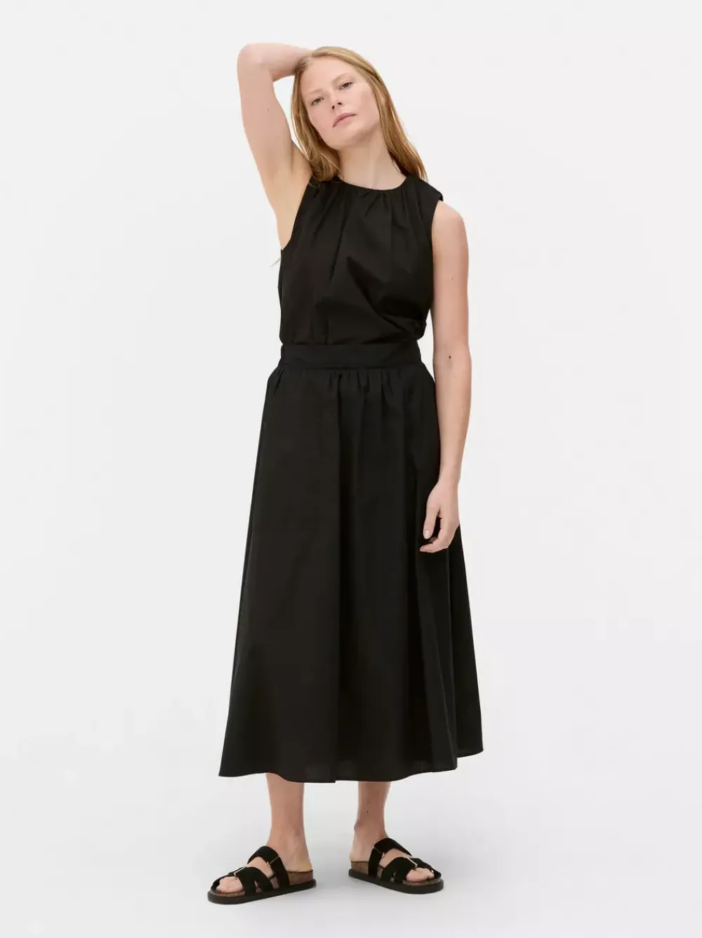 Primark Spódnice<Czarna spódnica midi z wysokim stanem The Edit