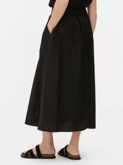 Primark Spódnice<Czarna spódnica midi z wysokim stanem The Edit