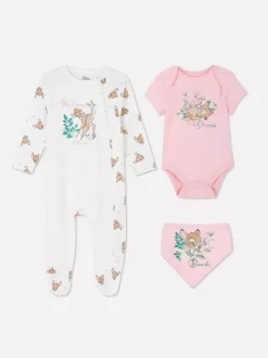 Primark Komplety I Gotowe Stroje|Kaftaniki I Śpioszki<3-częściowy komplet dla noworodka z Bambim Disneya