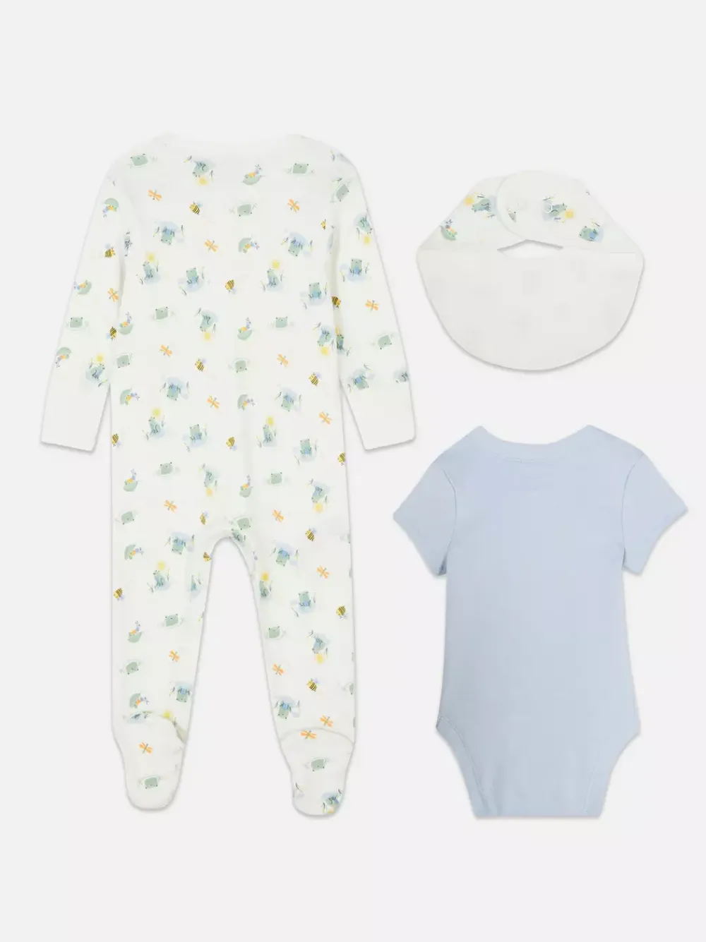 Primark Komplety I Gotowe Stroje|Kaftaniki I Śpioszki<3-częściowy komplet z motywem żaby dla noworodka