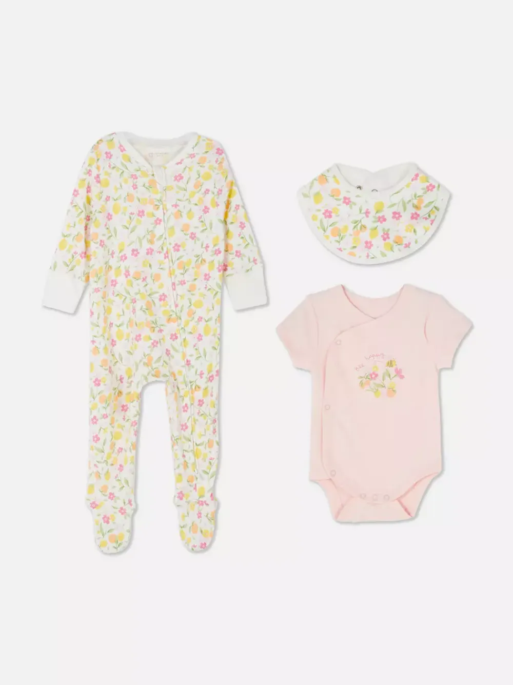 Primark Komplety I Gotowe Stroje|Komplety I Gotowe Stroje<3-częściowy zestaw ubranek w kwiaty dla noworodka