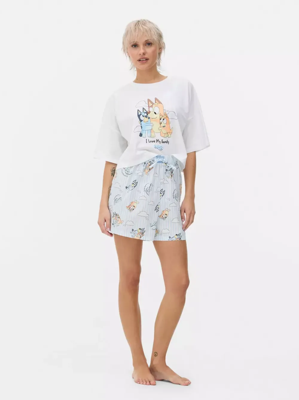 Primark Zestawy Piżamowe<Damska piżama z T-shirtem i szortami z Blue