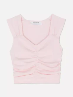 Primark Topy I T-Shirty<Dżersejowa koszulka bez rękawów z marszczeniami