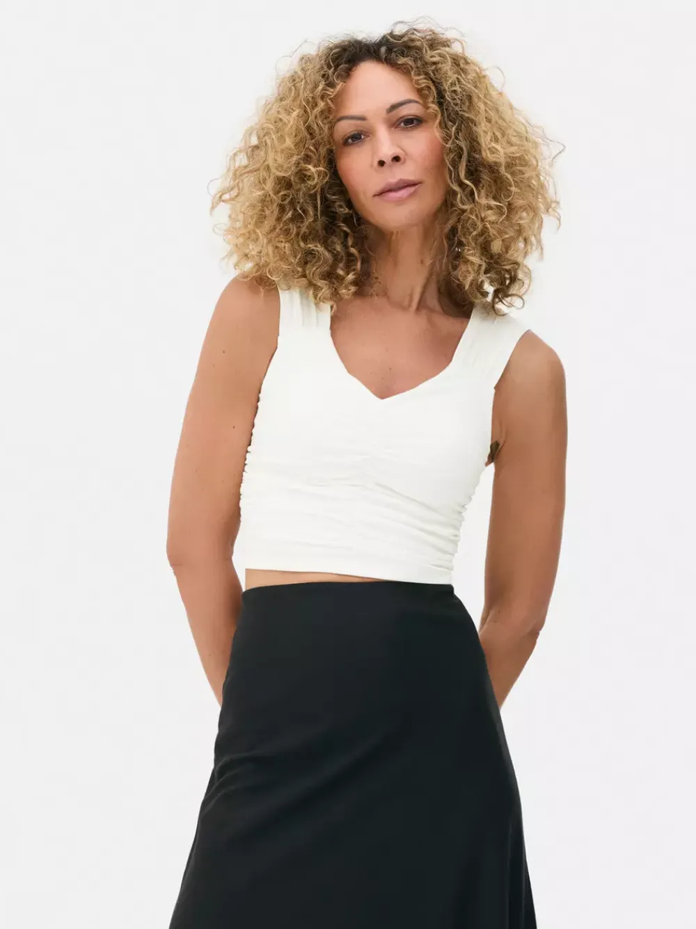 Primark Topy I T-Shirty<Dżersejowa koszulka bez rękawów z marszczeniami