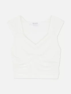 Primark Topy I T-Shirty<Dżersejowa koszulka bez rękawów z marszczeniami