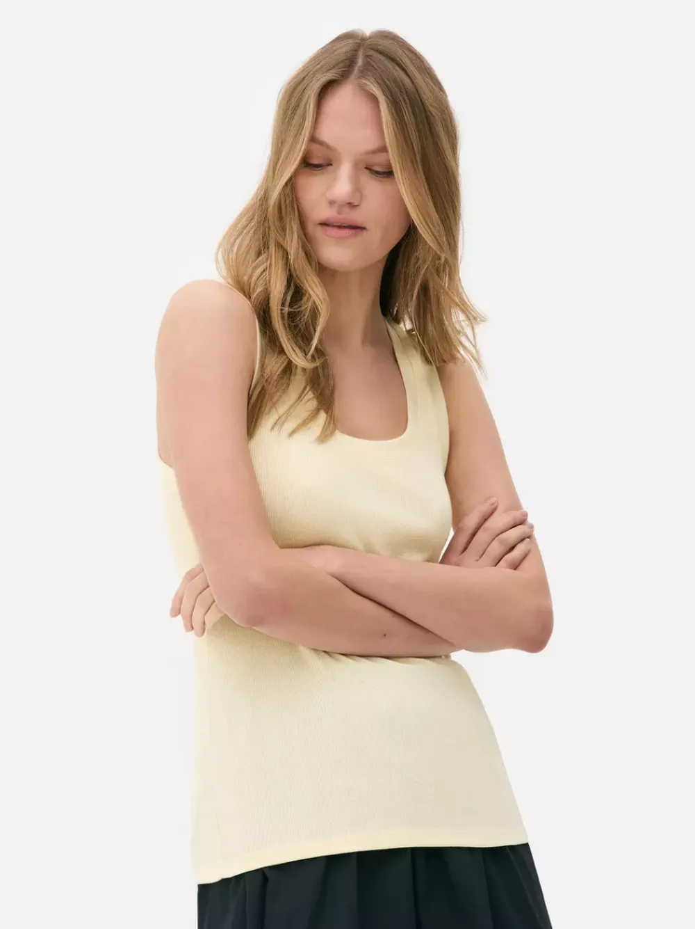 Primark Topy I T-Shirty<Dżersejowa koszulka prążkowana bez rękawów