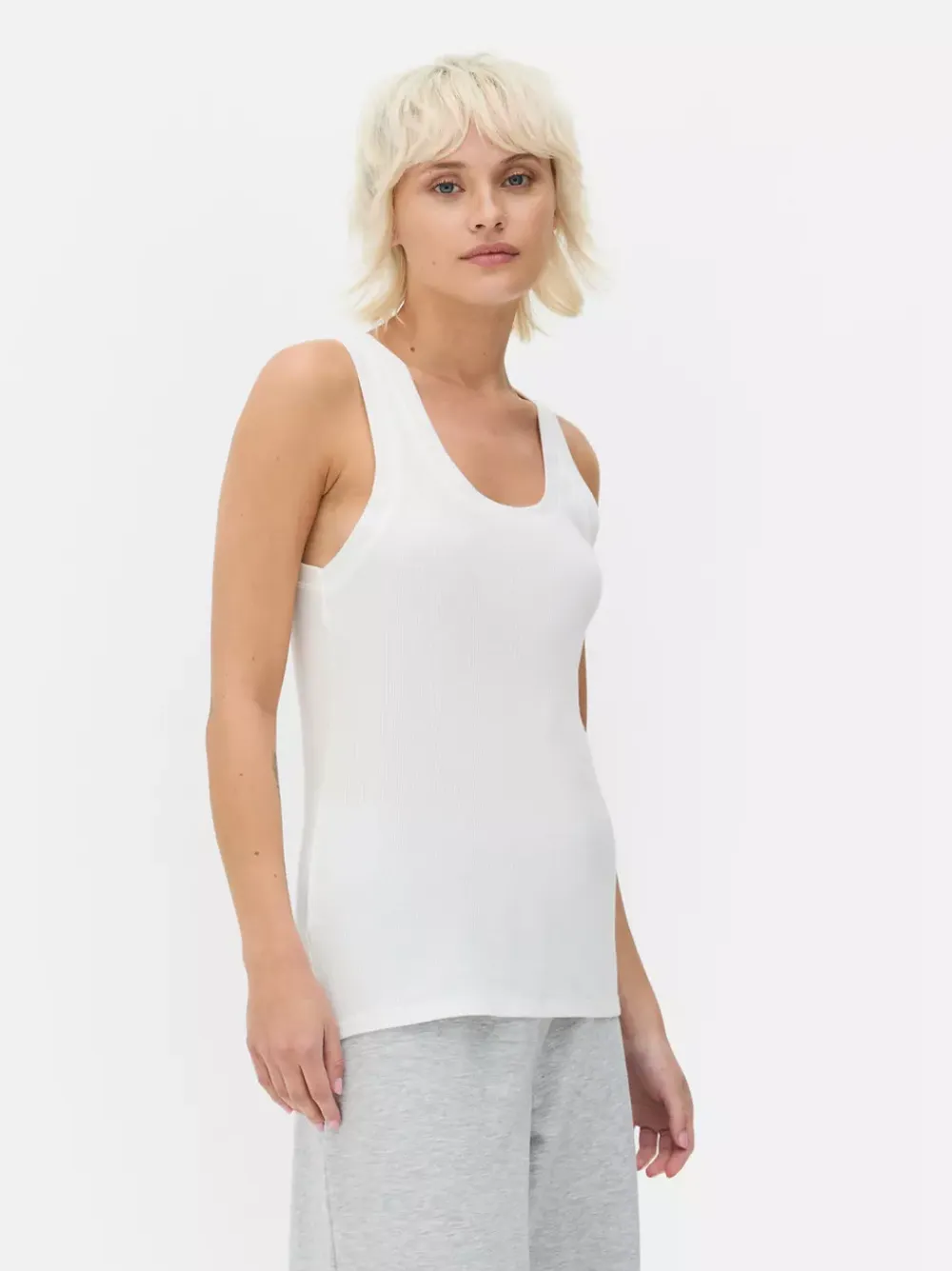 Primark Topy I T-Shirty<Dżersejowa koszulka prążkowana bez rękawów