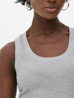 Primark Topy I T-Shirty<Dżersejowa koszulka prążkowana bez rękawów