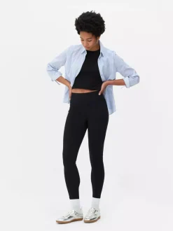 Primark Spodnie I Legginsy<Dżersejowe legginsy z wysokim stanem