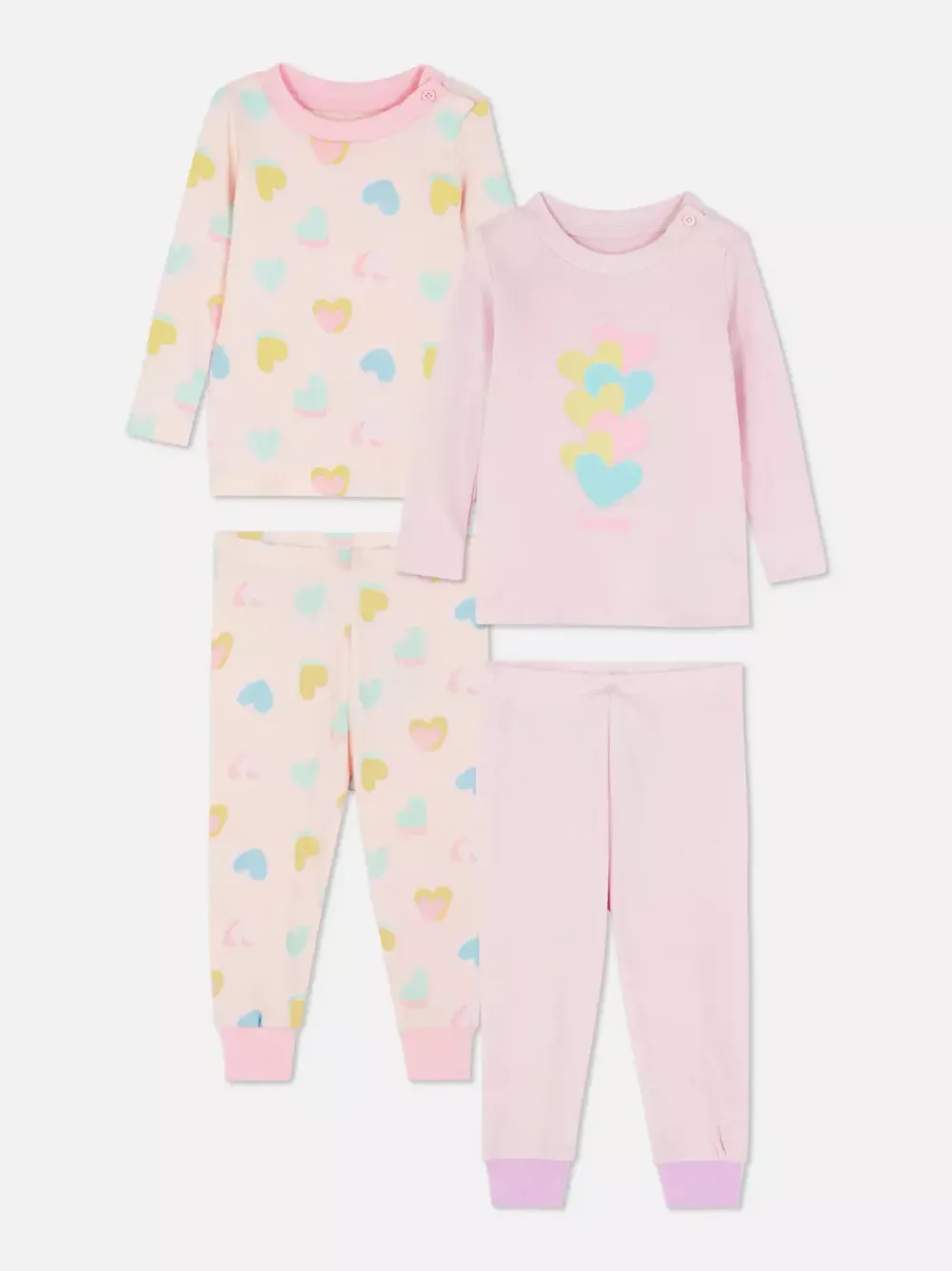 Primark Piżamy I Bielizna Nocna<Długa piżama z motywem serca, 2 szt.