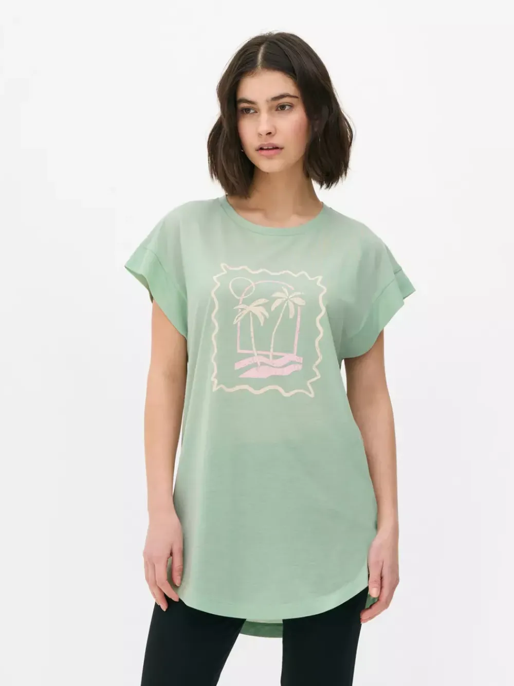 Primark Topy I T-Shirty<Długi T-shirt z nadrukiem