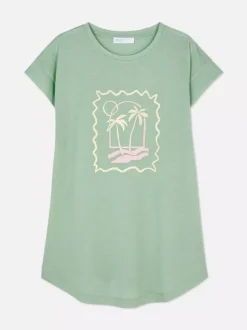 Primark Topy I T-Shirty<Długi T-shirt z nadrukiem